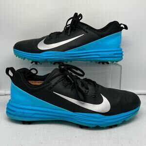Nike Shoes Mens 9 Lunar Command 2 Lunarlon Golf Spikes Black Blue 849968-004